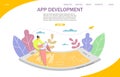App development vector website landing page design template Royalty Free Stock Photo