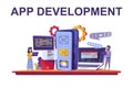 App development web concept in flat style Royalty Free Stock Photo