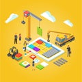 App engineers building mobile app ux interface Royalty Free Stock Photo