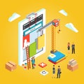 App engineers building mobile web app ux interface Royalty Free Stock Photo