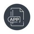 APP File Format Icon. APP extension filled icon