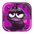 App icon with funny black slimy monster. Royalty Free Stock Photo