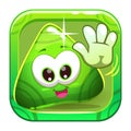 App icon with funny cute green character.