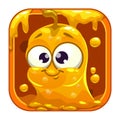 App icon with funny cute yellow slimy monster. Royalty Free Stock Photo