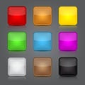 App icons background set. Glossy web button icons.