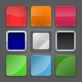 App icons background set. Glossy web button icons. Royalty Free Stock Photo