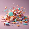App Icons 3D Render: Isometric, Floating, Pastel, UI UX Royalty Free Stock Photo