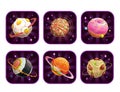 App icons with food planets.