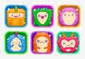 App icons with funny cartoon colorful monsters.