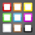 App icons glass set. Glossy button icons. Royalty Free Stock Photo