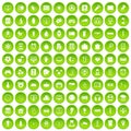 100 app icons set green circle Royalty Free Stock Photo