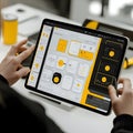 App Interface Design on Tablet Royalty Free Stock Photo