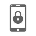 App, lock icon. Gray vector graphics Royalty Free Stock Photo