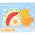 App with recipe for easy cooking vector icon