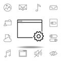 app settings window outline icon. Detailed set of unigrid multimedia illustrations icons. Can be used for web, logo, mobile app,