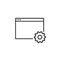 App settings window outline icon. Signs and symbols can be used for web, logo, mobile app, UI, UX