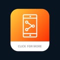 App Share, Mobile, Mobile Application Mobile App Button. Android and IOS Line Version