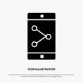 App Share, Mobile, Mobile Application solid Glyph Icon vector