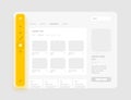 App sidebar menu concept. Wireframes screens. Dashboard UI and UX design.