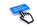 App store optimization button on white