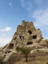 Appadocia, Turkey, Goreme, tunnel, house, building, rock formation, stone formation, national park, fairy chimneys, mountain, hill Royalty Free Stock Photo