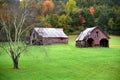 Appalachian Farm With Two Barns Royalty Free Stock Photo