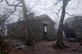 Appalachian Trail Blood Mountain Shelter in Fog Royalty Free Stock Photo