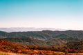 Mountain Range in the Fall at Sunset Royalty Free Stock Photo