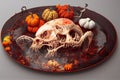 Horror food dish of Halloween dinner Royalty Free Stock Photo