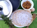 Appam and egg masala curry with appam pan