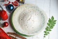 Kerala breakfast food, Appam and mutton stew curry for Christmas celebration India