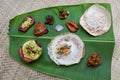 Appam with mutton stew Non-vegetarian sadhya Indian food for Onam sadya Christmas Easter celebration Kerala India Sri Lanka Royalty Free Stock Photo