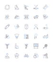 Apparatus line icons collection. Equipment, Device, Machine, Appliance, Instrument, Gear, Contraption vector and linear