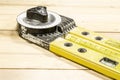 Apparatus for measuring the angle - protractor Royalty Free Stock Photo
