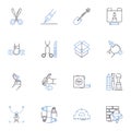 Apparatus line icons collection. Machinery, Device, Tool, Equipment, Instrument, Gadget, Contraption vector and linear