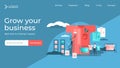 Apparel flat tiny persons vector illustration landing page template design.