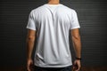 Apparel mockup, back view of white T-shirt, design for clothes