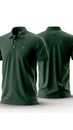 Apparel presentation Dark green polo shirt mockup, front and back