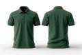 Apparel presentation Dark green polo shirt mockup, front and back