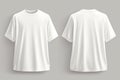 Apparel presentation mockup of a blank white t shirt, both sides