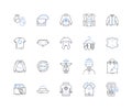 Apparel shop line icons collection. Fashion, Style, Clothing, Wardrobe, Boutique, Trendy, Chic vector and linear
