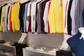 Apparel store with men shirts Royalty Free Stock Photo