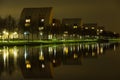 Appartement buildings on the shore of the Zuid Willemsvaart Royalty Free Stock Photo