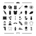 Appearance, clothing and other web icon in black style.animal, food icons in set collection.
