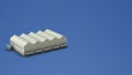 The appearance of the factory with its characteristic triangular roof. architectural model. 3d rendering.