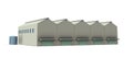 The appearance of the factory with a triangular roof. 3D rendering.