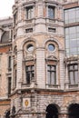 The appearance of the main railway station of Antwerp, Belgium.part of building. Royalty Free Stock Photo