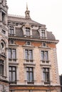 The appearance of the main railway station of Antwerp, Belgium.part of building. Royalty Free Stock Photo