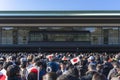 Appearance on the occasion of the New Year of Their Majesties the Emperor and Empress of Japan accompanied by the younger brother Royalty Free Stock Photo