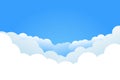 Appears from behind the clouds many white clouds against the blue skyllustration colorgradient Royalty Free Stock Photo